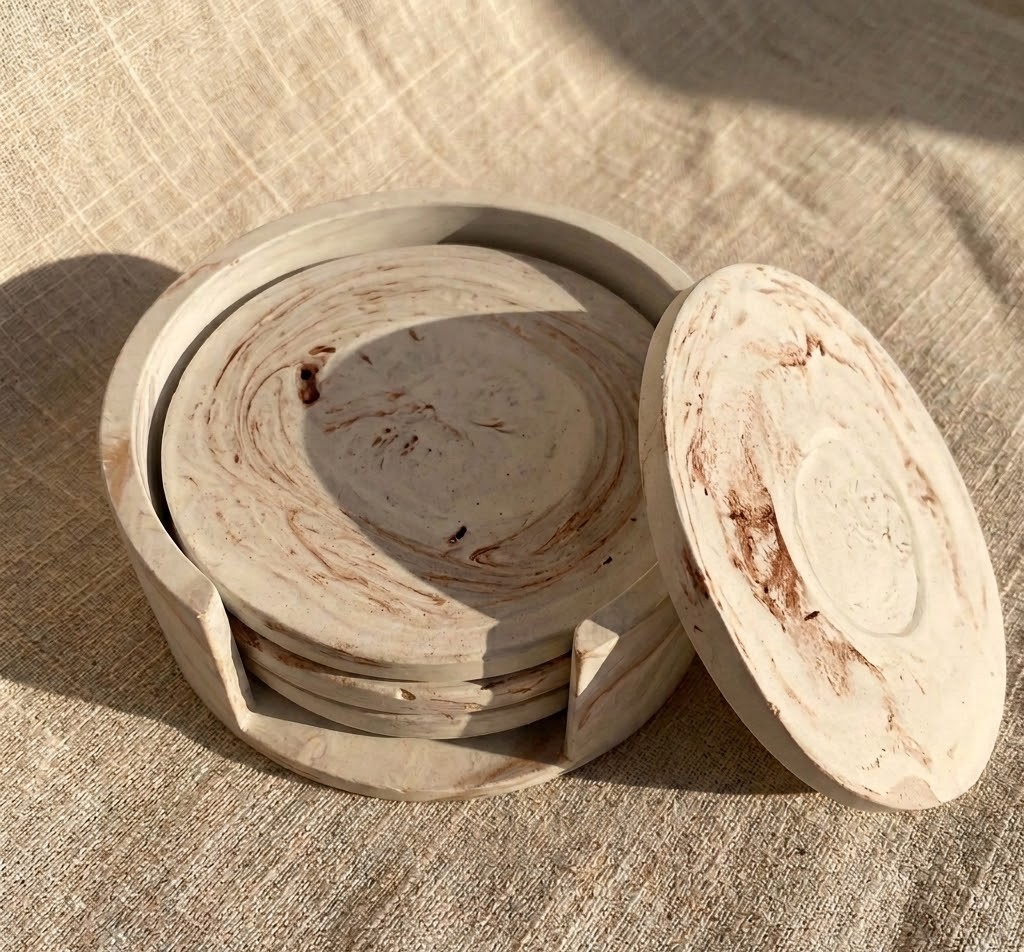 Set de posavasos veta terracota completo